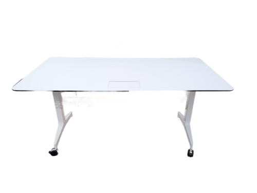 MESA 160 X 80 FORMA 5 CON RUEDAS BANDEJA PASACABLES